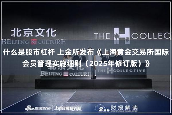 什么是股市杠杆 上金所发布《上海黄金交易所国际会员管理实施细则（2025年修订版）》