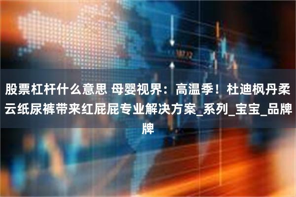 股票杠杆什么意思 母婴视界：高温季！杜迪枫丹柔云纸尿裤带来红屁屁专业解决方案_系列_宝宝_品牌